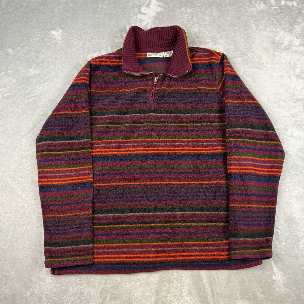 Vintage Editions Striped Quarter Zip Fleece Pullover Multicolor XL